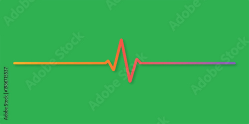 Abstract vector illustration of a medical cardiogram pulse line forming a heart symbol with a business success arrow and 3d ekg heartbeat diagram on a conceptual background