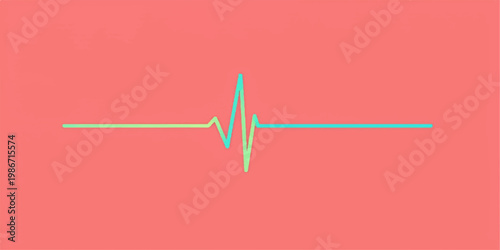 Abstract medical health background featuring a red heart symbol with an ekg pulse heartbeat line and cardiology cardiogram graph design in a vector illustration for hospital care