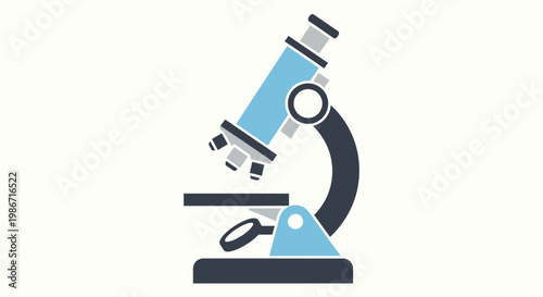 A microscope on a white background for scientific research purposes