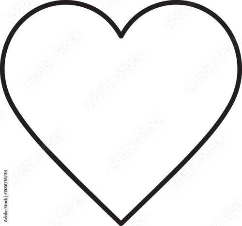 Minimalist Vector Heart Icon for Likes and Favorites