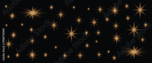 bright light and sparkling particles. sparks and golden stars shine with special light. Christmas light Vector magic glow. Sparkling magical dust particles, 