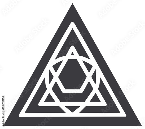 Mystic Geometric Triangle Symbol Emblem Sacred Geometry Arcane Shape