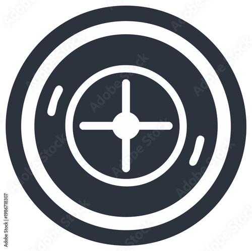 Casino roulette wheel flat icon vector illustration for gambling gaming and chance