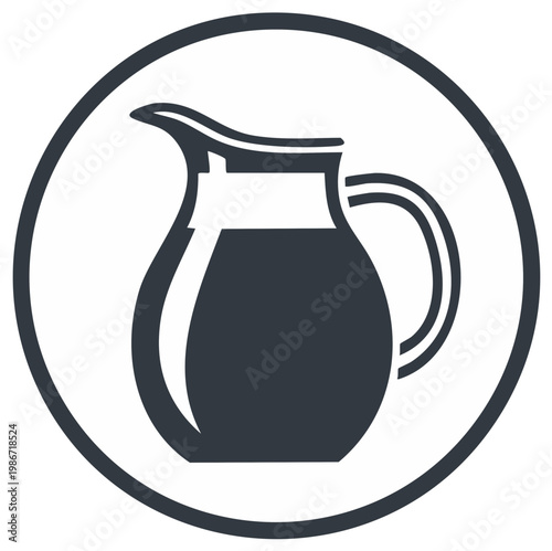 Simple pitcher icon of a jug for water or juice beverages vector graphic