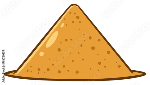 Conical Heap of Sand or Brown Sugar Vector Graphic Illustration