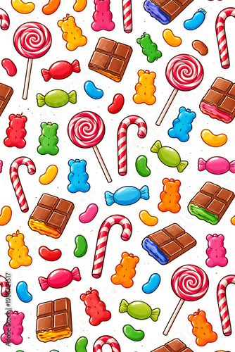 Seamless Candy Pattern Sweet Confectionery Background