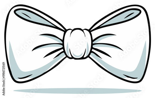 Simple White Bow Tie Accessory with a Classic Knot and Elegant Draping