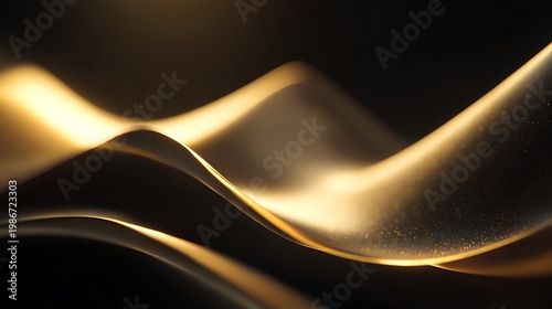 luxury wealth management background, gold and black abstract design, elegant lighting, premium financial concept