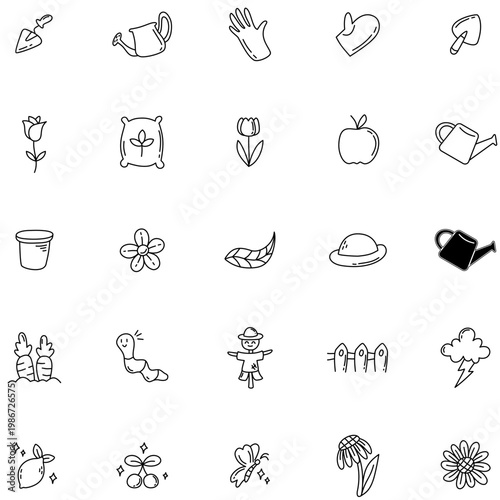 cute spring hand drawn icon 