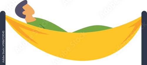 Person napping in a yellow hammock, symbolizing rest and comfort