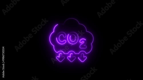 Neon glowing c cloud question mark with music note symbols vibrant purple light on dark background modern artistic for technology