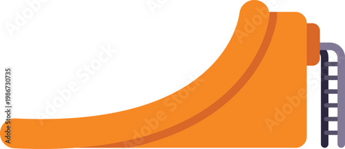 Orange water slide providing summer fun and recreation at an aquapark