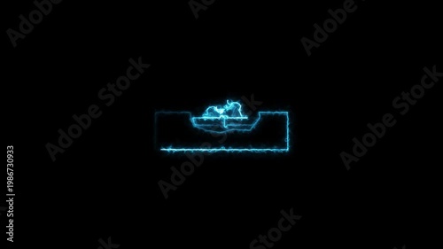 Glowing blue digital circuit board with light emitting diodes tech electronics animation