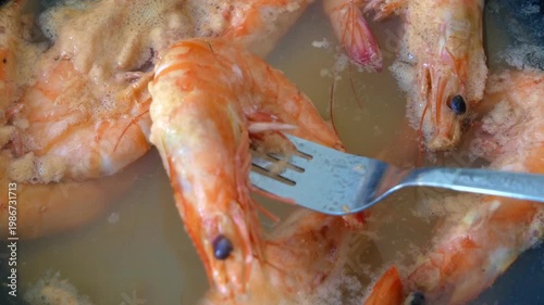 delicious king boiled shrimps, testy seafood