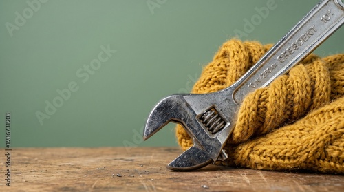 Creative Labour Day Concept with Single Hero Object on Solid Color Background Featuring Symbolic Work Tools and Modern Workforce Appreciation Theme with Ample Copy Space for Text Overlay Commercial St