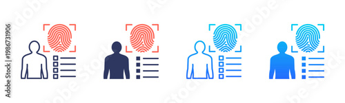 Biometric Data Icon Pack In Multiple Styles