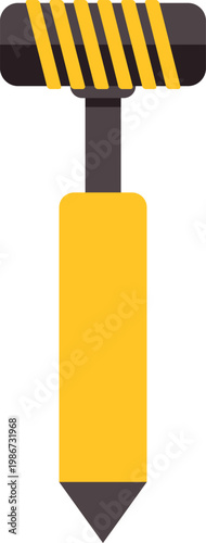 Jackhammer icon symbolizing demolition, construction, and heavy labor on white background