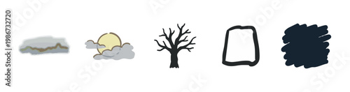 Abstract Nature and Winter Landscape Icons