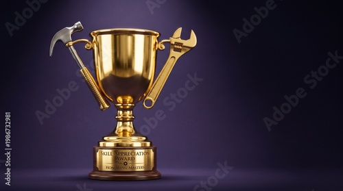 Creative Labour Day Concept with Single Hero Object on Solid Color Background Featuring Symbolic Work Tools and Modern Workforce Appreciation Theme with Ample Copy Space for Text Overlay Commercial St