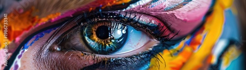 Artistic close-up photograph of a pop art-inspired fashion accessory, showcasing the intricate details, vibrant colors, and unique design that define the style