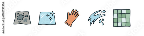 Home Cleaning Process Icons