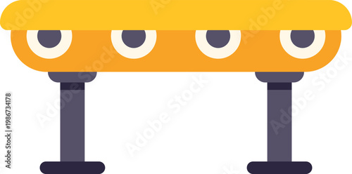 Conveyor belt moving products in an automated factory environment