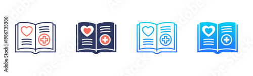 Health Education icon set multiple style collection