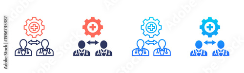 Referral Management icon set multiple style collection