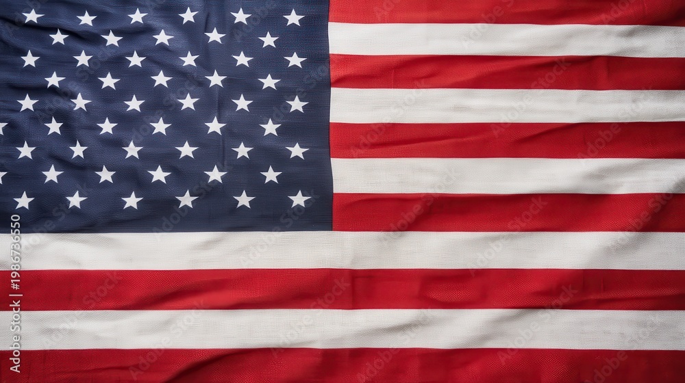 Fototapeta premium Woven Fabric American Flag Texture
