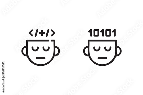 Coding And Programming Icons Set For Developer Mindset Concepts