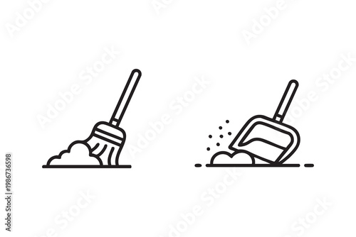 Janitorial And Cleaning Tools Icons For Hygiene And Maintenance