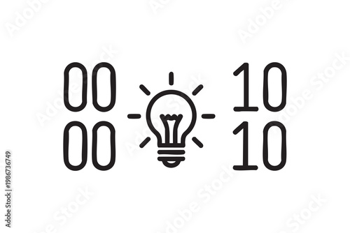 Binary Data And Innovation Icon For AI And Machine Learning Concepts