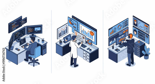 High tech startup data dev lab pro desk web app code info set vector icon
