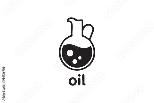 Oil Bottle Icon For Petroleum And Energy Industry Concepts