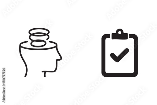 Psychology And Mental Process Icons For Self Improvement Design