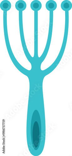 Blue head massager tool for scalp stimulation and relaxation
