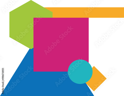 Vibrant abstract geometric shapes for creative design and artistic expression