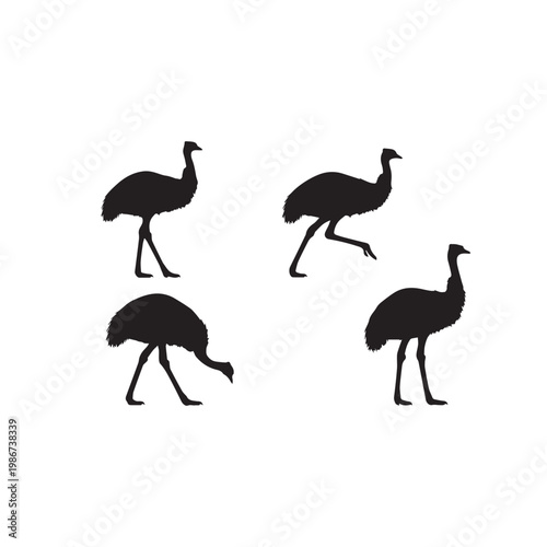Emu Silhouette Set Black White Vector Minimal Illustration
Emu Bird Silhouettes Collection Simple Flat Design Pack
Emu Vector Bundle Black and White Wildlife Silhouette Set