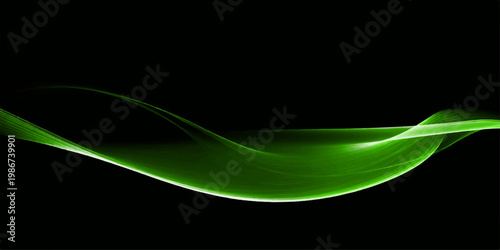 Abstract green smoke and wave motion background with flowing energy and dynamic light texture