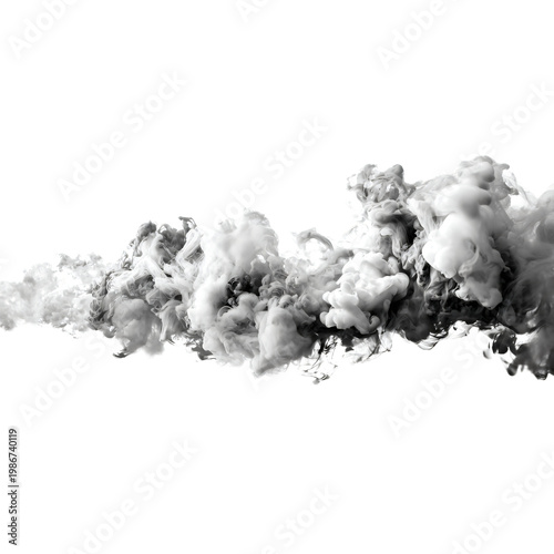 Professional Burn Smoke Fog Steam Airflow White Vapor Panorama Isolated Image