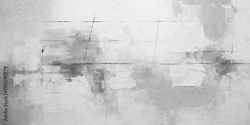 Old fishing boat in foggy river vintage grunge textured illustration wallpaper design