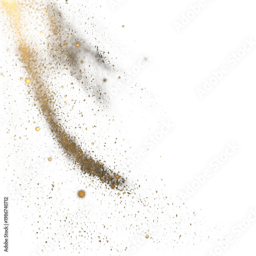 Festive Christmas Golden Light Dust with Glowing Particles - Professional Stock Photo