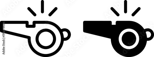 Comparison of two different whistle designs with distinct visual styles