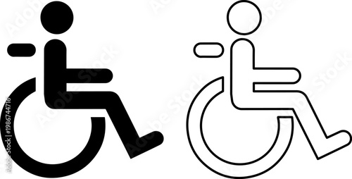 Comparison of disabled access symbols in black and white versions