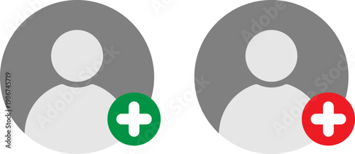 Contrast between positive and negative user profile icons with plus signs