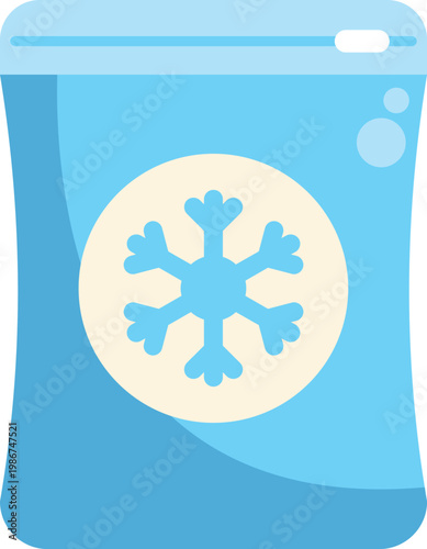 Blue reusable ice pack featuring a snowflake symbol, providing cold therapy or cooling