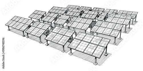 Solar panel array representing clean renewable energy solutions for sustainable power generation and environmental conservation projects.