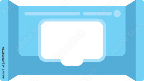 Blue package containing wet wipes for cleaning and personal hygiene