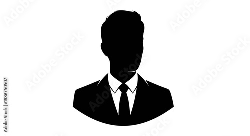 Silhouette of a Man in a Suit and Tie, Representing Business and Professionalism
