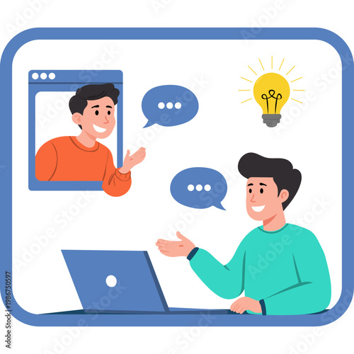 Online Communication Illustration